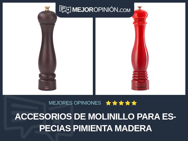 Accesorios de molinillo para especias Pimienta Madera