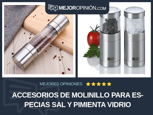 Accesorios de molinillo para especias Sal y pimienta Vidrio