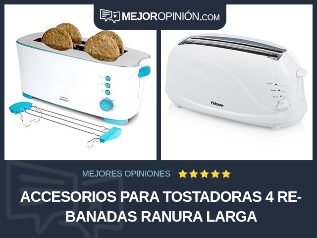 Accesorios para tostadoras 4 rebanadas Ranura larga