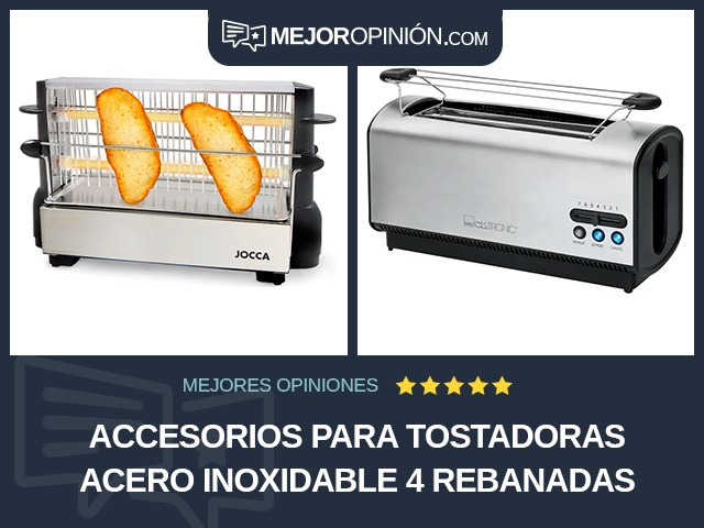 Accesorios para tostadoras Acero inoxidable 4 rebanadas