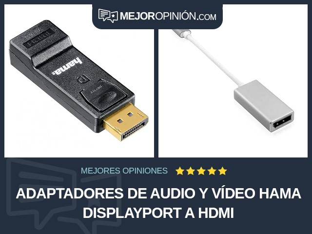 Adaptadores de audio y vídeo Hama DisplayPort a HDMI