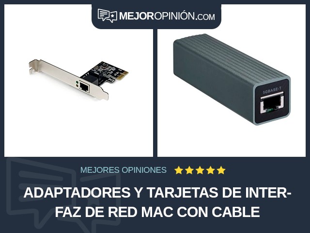Adaptadores y tarjetas de interfaz de red Mac Con cable
