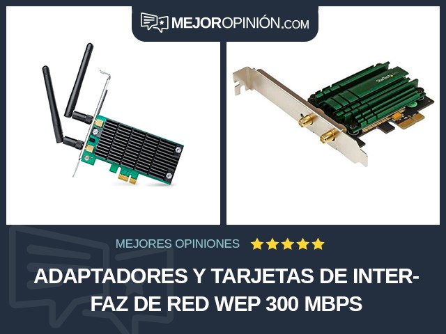 Adaptadores y tarjetas de interfaz de red WEP 300 Mbps