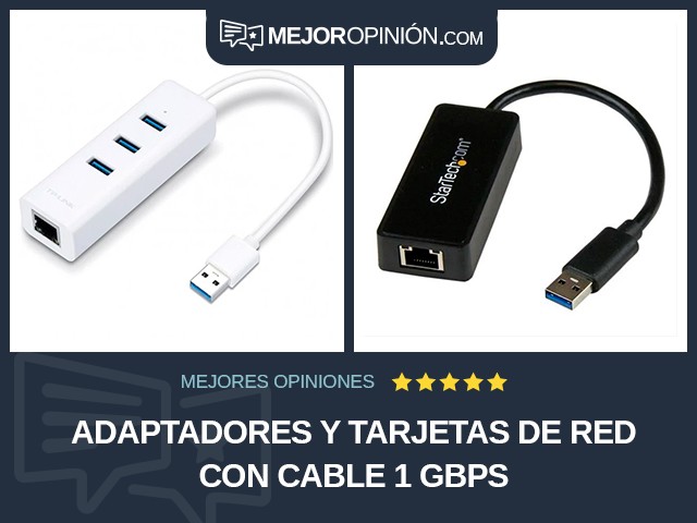 Adaptadores y tarjetas de red Con cable 1 Gbps