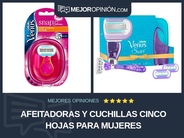 Afeitadoras y cuchillas Cinco hojas Para mujeres