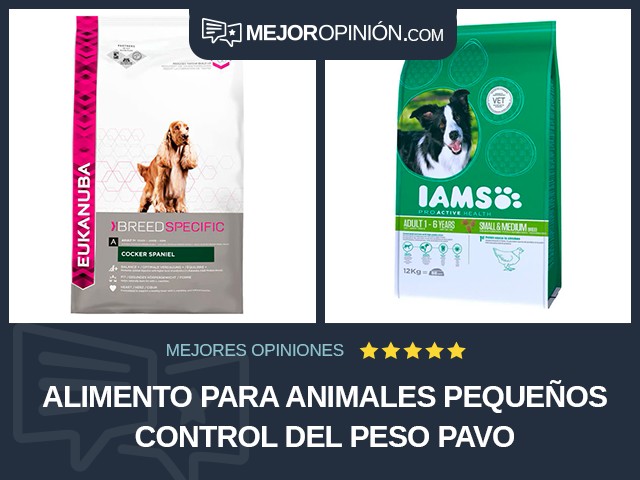 Alimento para animales pequeños Control del peso Pavo