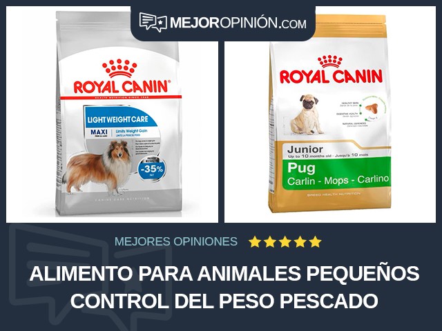 Alimento para animales pequeños Control del peso Pescado