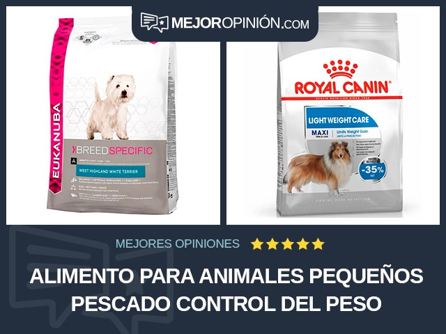 Alimento para animales pequeños Pescado Control del peso