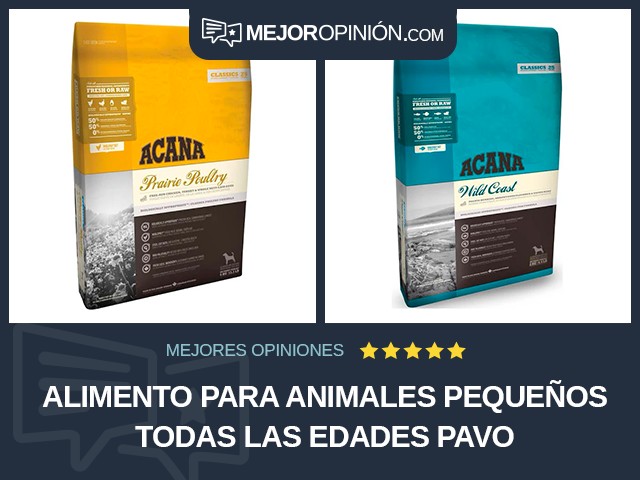 Alimento para animales pequeños Todas las edades Pavo