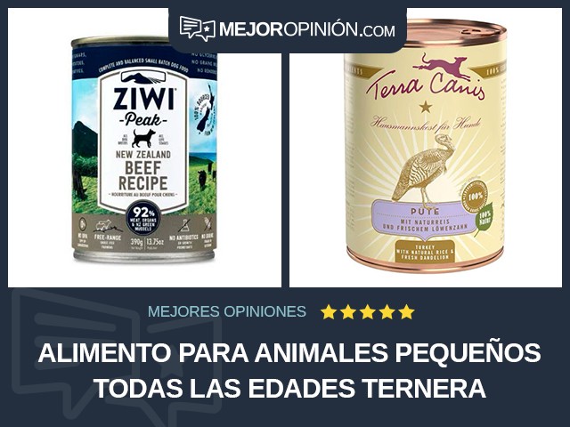 Alimento para animales pequeños Todas las edades Ternera