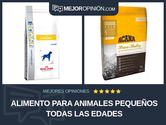 Alimento para animales pequeños Todas las edades