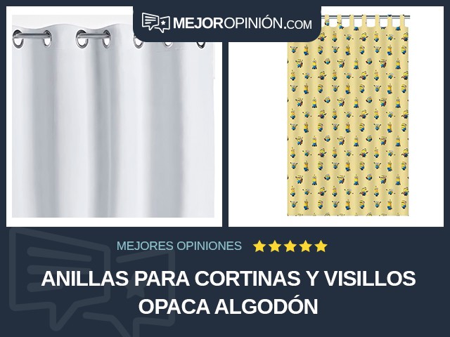 Anillas para cortinas y visillos Opaca Algodón