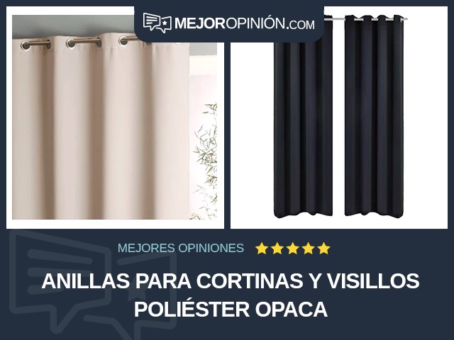Anillas para cortinas y visillos Poliéster Opaca