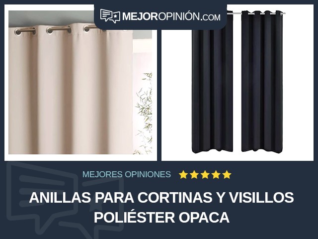 Anillas para cortinas y visillos Poliéster Opaca