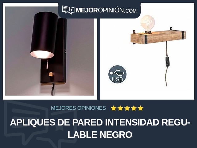 Apliques de pared Intensidad regulable Negro