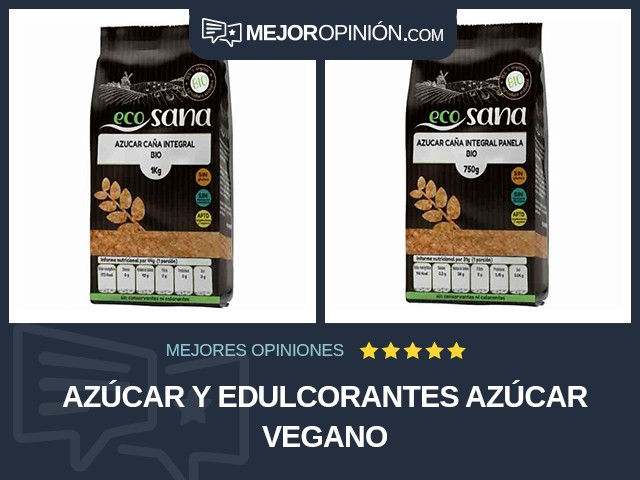 Azúcar y edulcorantes Azúcar Vegano