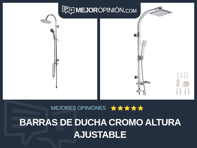 Barras de ducha Cromo Altura ajustable