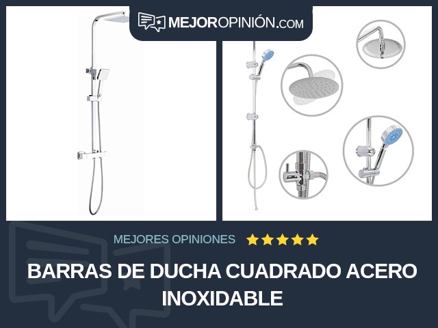 Barras de ducha Cuadrado Acero inoxidable