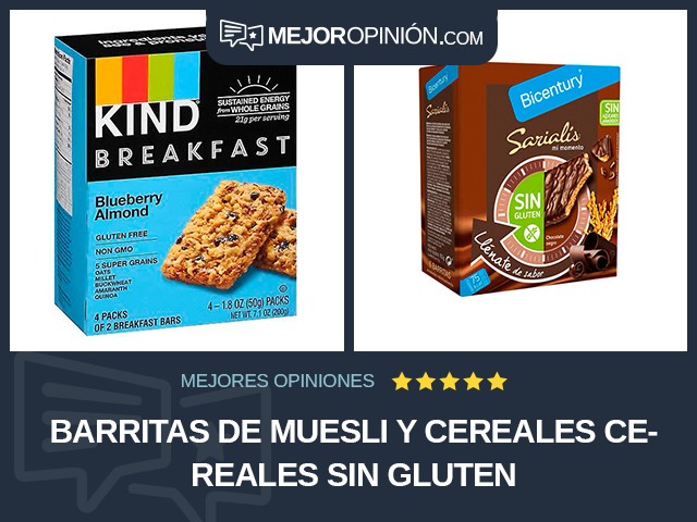 Barritas de muesli y cereales Cereales Sin gluten