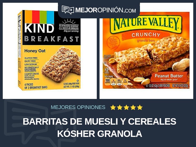 Barritas de muesli y cereales Kósher Granola