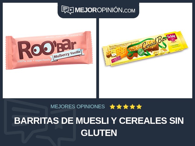 Barritas de muesli y cereales Sin gluten