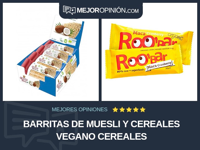 Barritas de muesli y cereales Vegano Cereales