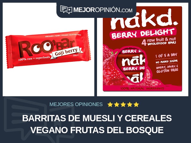 Barritas de muesli y cereales Vegano Frutas del bosque