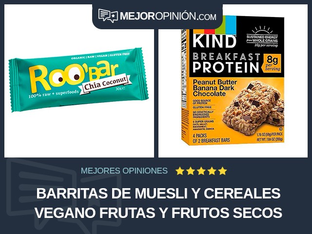 Barritas de muesli y cereales Vegano Frutas y frutos secos