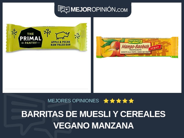 Barritas de muesli y cereales Vegano Manzana