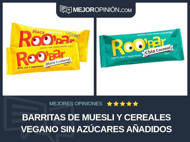 Barritas de muesli y cereales Vegano Sin azúcares añadidos