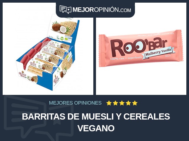 Barritas de muesli y cereales Vegano