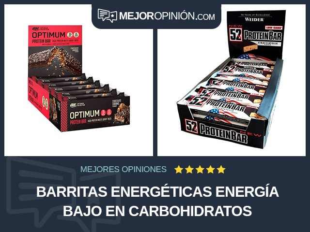 Barritas energéticas Energía Bajo en carbohidratos