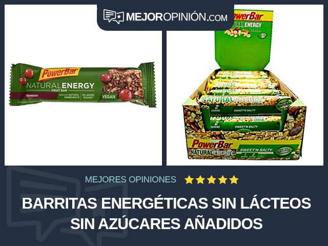 Barritas energéticas Sin lácteos Sin azúcares añadidos