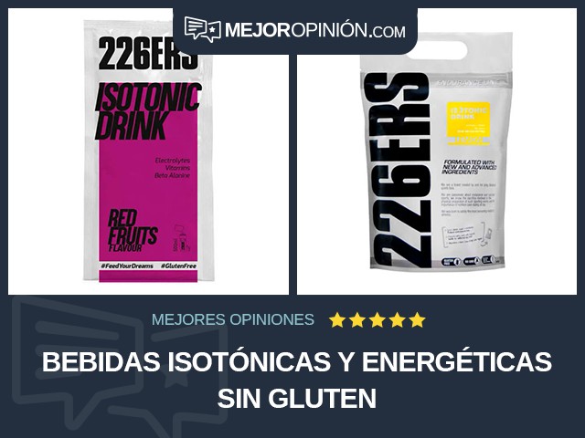 Bebidas isotónicas y energéticas Sin gluten