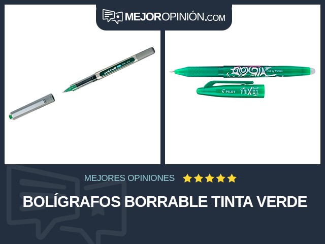 Bolígrafos Borrable Tinta verde