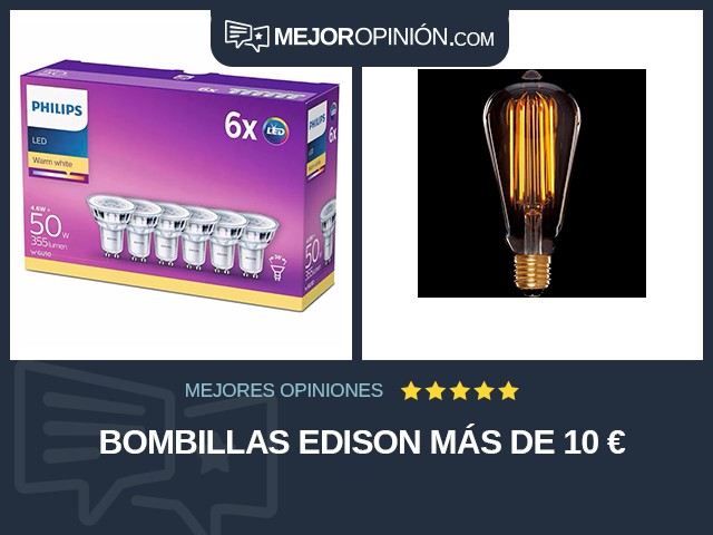 Bombillas Edison Más de 10 €