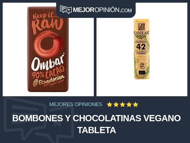 Bombones y chocolatinas Vegano Tableta