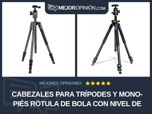 Cabezales para trípodes y monopiés Rótula de bola Con nivel de burbuja