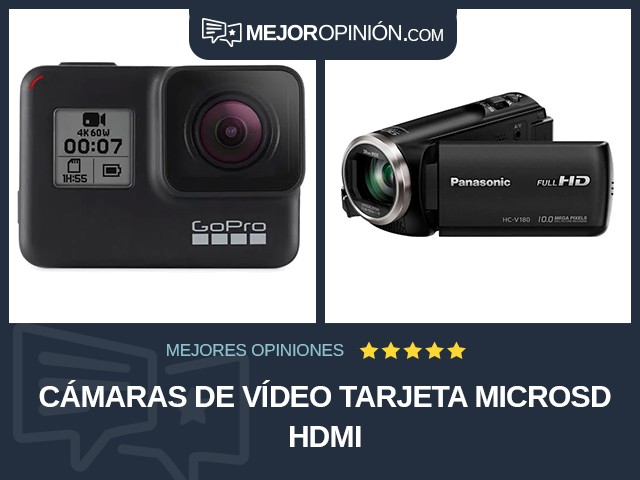 Cámaras de vídeo Tarjeta microSD HDMI