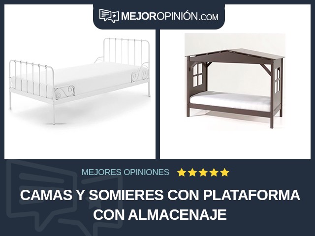 Camas y somieres Con plataforma Con almacenaje