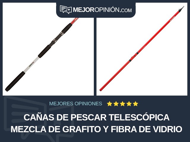 Cañas de pescar Telescópica Mezcla de grafito y fibra de vidrio