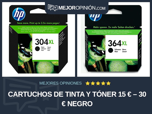 Cartuchos de tinta y tóner 15 € – 30 € Negro