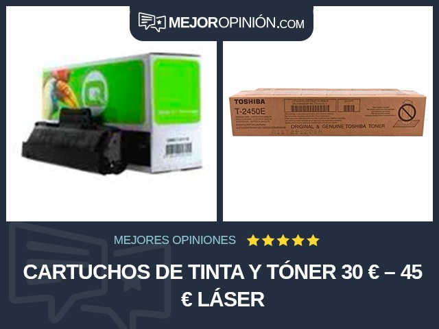 Cartuchos de tinta y tóner 30 € – 45 € Láser