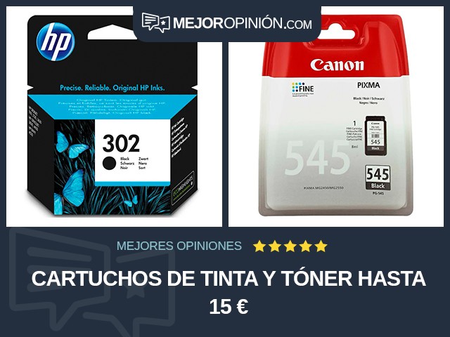 Cartuchos de tinta y tóner Hasta 15 €