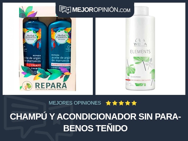 Champú y acondicionador Sin parabenos Teñido