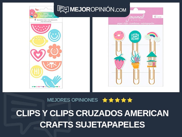 Clips y clips cruzados American Crafts Sujetapapeles