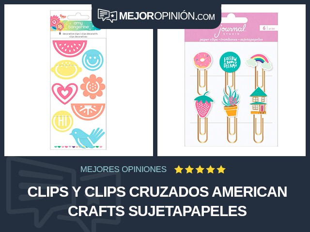 Clips y clips cruzados American Crafts Sujetapapeles