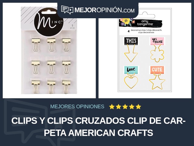 Clips y clips cruzados Clip de carpeta American Crafts