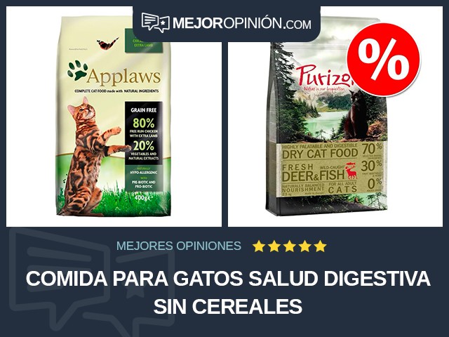 Comida para gatos Salud digestiva Sin cereales