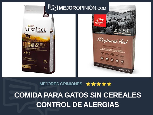 Comida para gatos Sin cereales Control de alergias